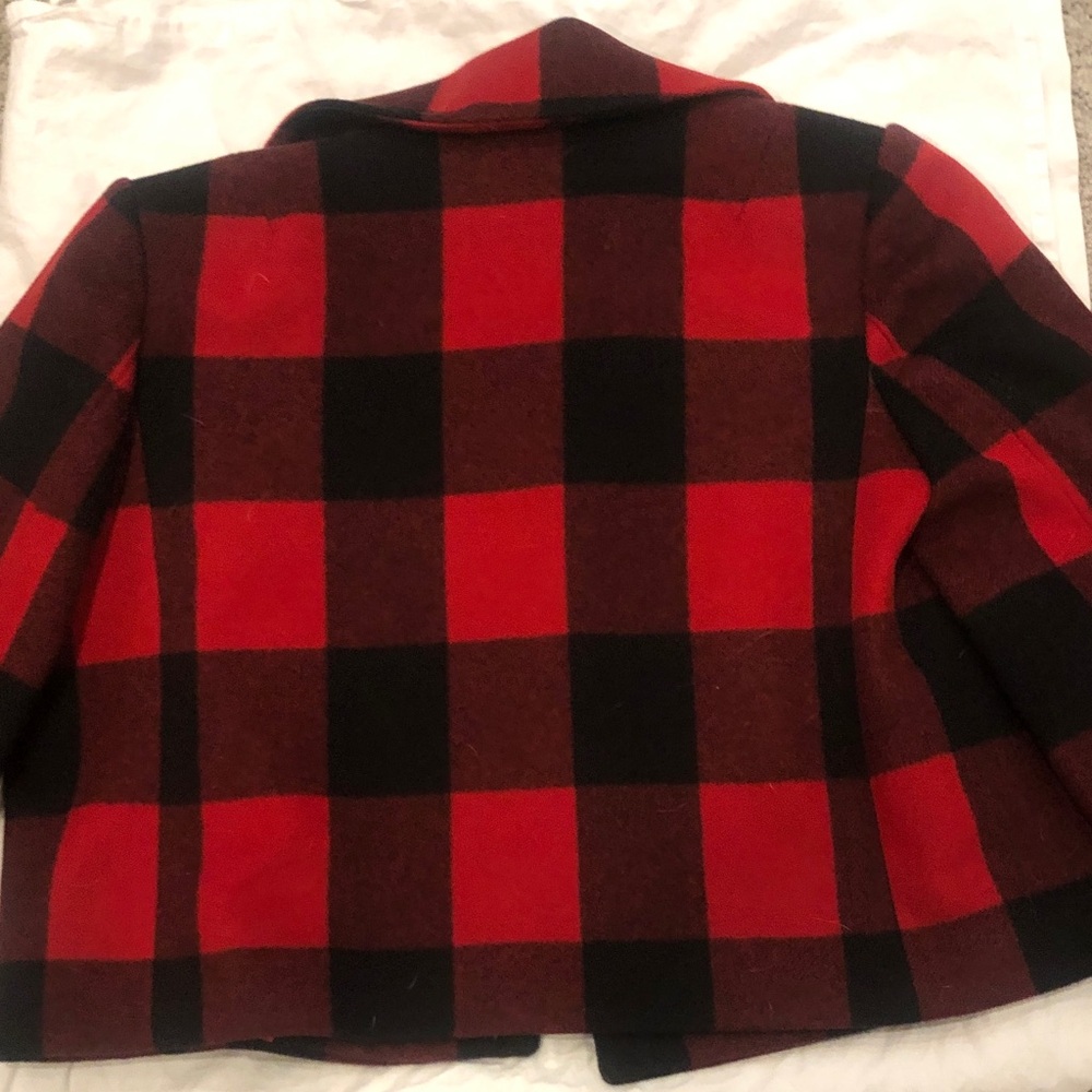 J Crew Vintage Red and Black Buffalo Plaid Women’s Cropped Jacket Size 12 - Picture 9 of 9